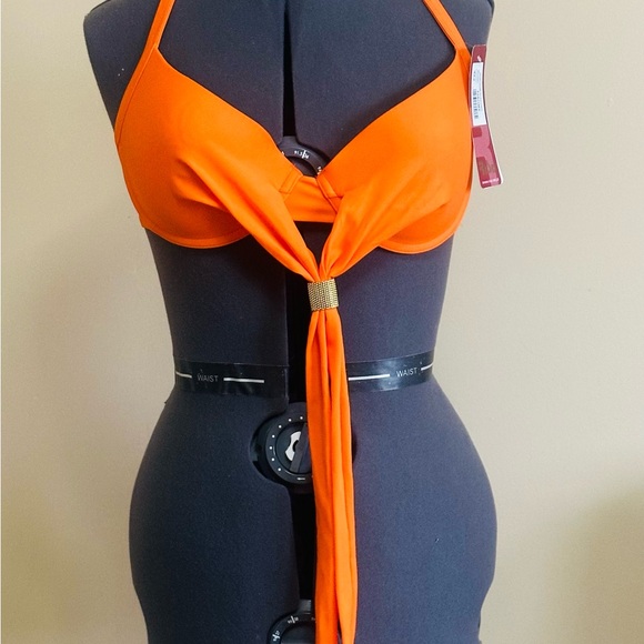 Rise Other - NWT Rise Vibrant Orange Halter Bikini Top